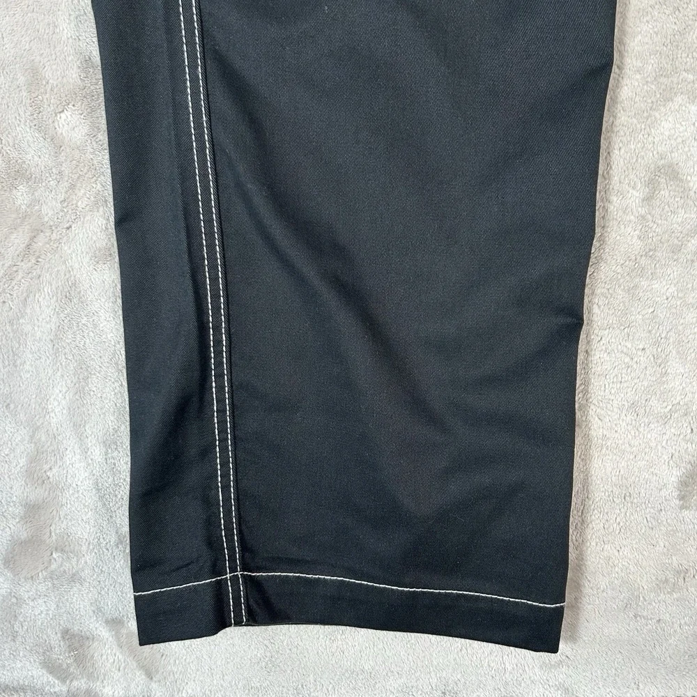 True Religion Bobby Baggy Cargo Pants Mens 38x32 Black Contrast Stitch Y2K VTG